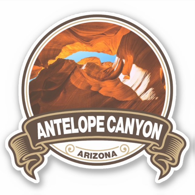 Antelope Canyon Arizona Travel Badge Sticker (Front)