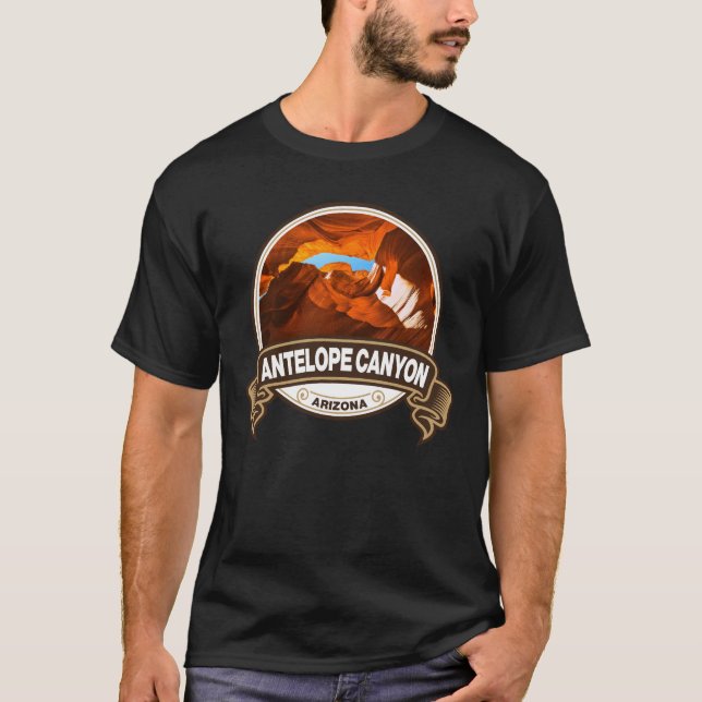 Antelope Canyon Arizona Travel Badge T-Shirt (Front)