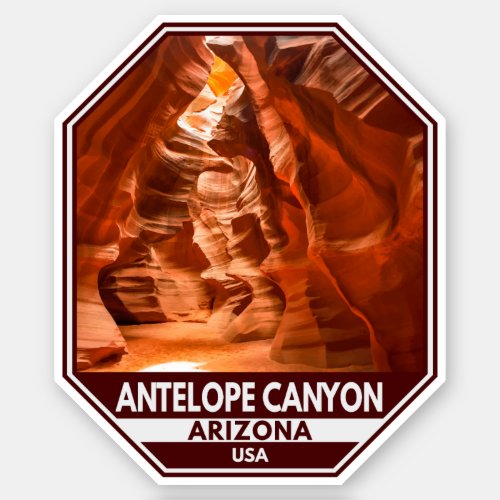 Antelope Canyon Arizona Travel Emblem Sticker