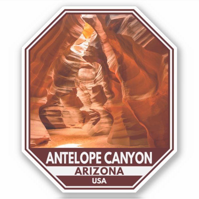 Antelope Canyon Arizona Travel Emblem Sticker (Front)