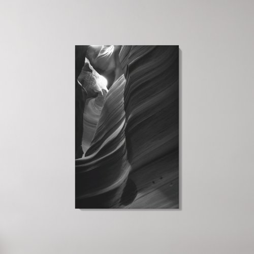 Antelope Canyon in Black and White Canvas Print