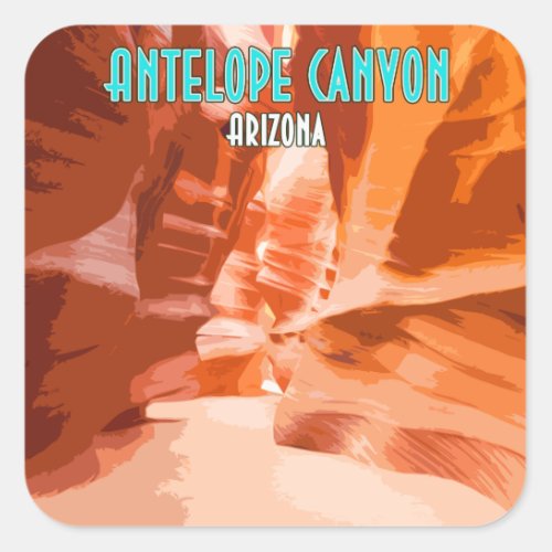 Antelope Canyon Page Arizona Vintage Square Sticker