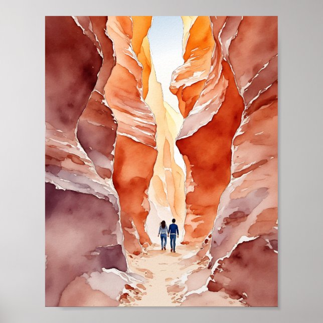 Antelope Canyon Watercolor Poster (Front)