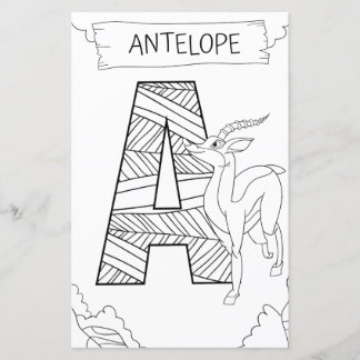 Antelope Coloring Page for Toddlers ABC Learning