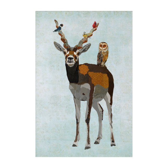 ANTELOPE & FEATHERS ACRYLIC PRINT (Front)