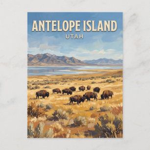 Antelope Island State Park Utah Postcard