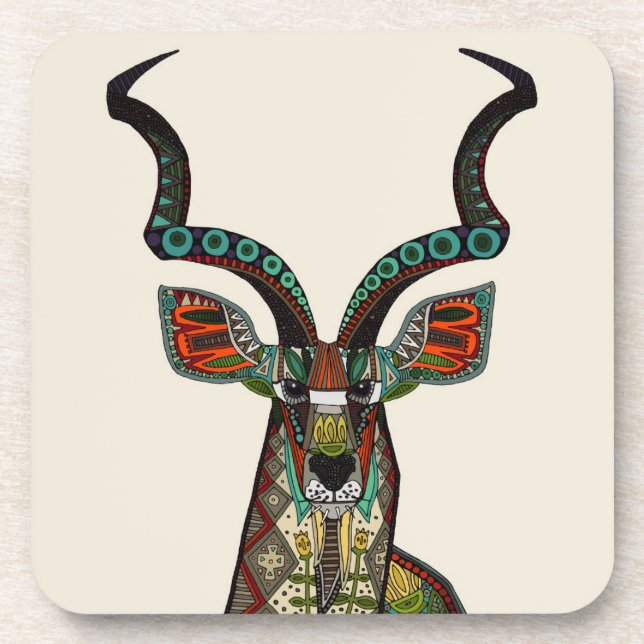 antelope ivory drink coaster (Front)