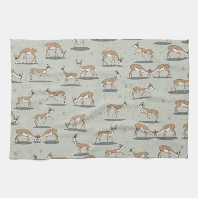 Antelope Pattern Kitchen Towel (Horizontal)