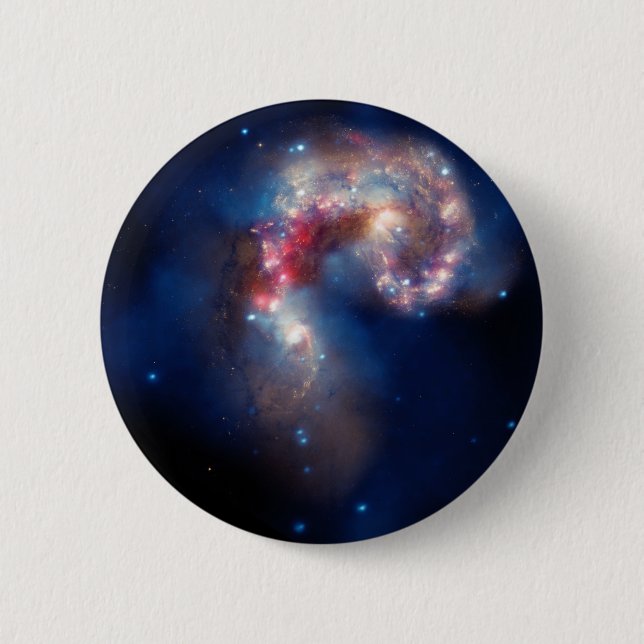Antennae Galaxies Colorful Composite Button (Front)