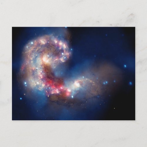 Antennae Galaxies Colorful Composite Postcard
