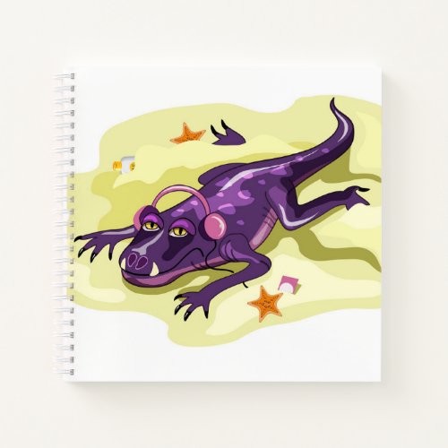 Anteosaurus Sunbathing With Headphones Notebook