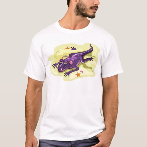 Anteosaurus Sunbathing With Headphones T_Shirt