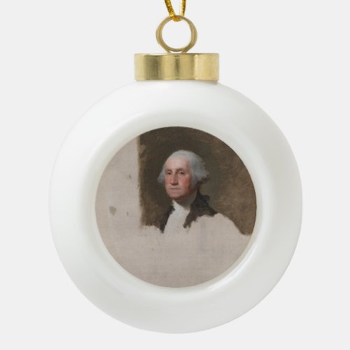 Anthaeneum George Washington 1st US President Ceramic Ball Christmas Ornament
