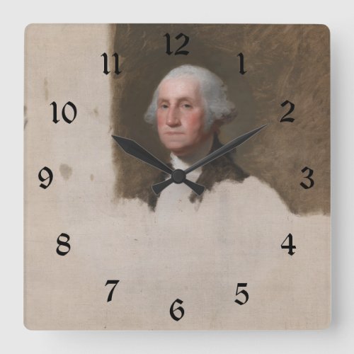 Anthaeneum George Washington 1st US President Square Wall Clock
