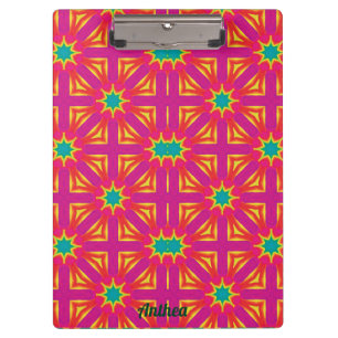 ANTHEA ~ Yellow, Blue, Red and Pink design Clipboard