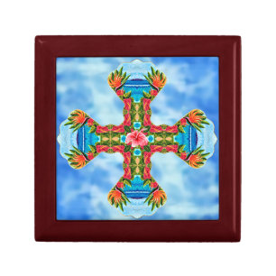 Antherium & Hisbiscus Cross Gift Box