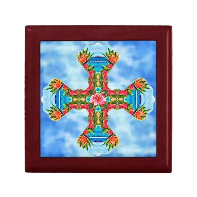Antherium & Hisbiscus Cross Gift Box (Front)