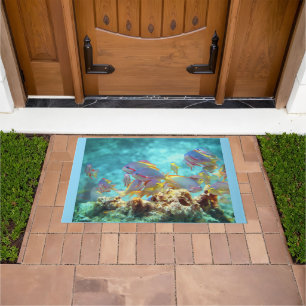 Anthias - Colorful school of fish at coral reef Doormat