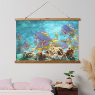 Anthias - Colorful school of fish at coral reef Hanging Tapestry