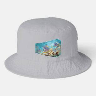 Anthias fish at coral reef - Photographic design Bucket Hat