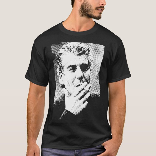 Anthony Bourdain Smoking   T-Shirt (Front)