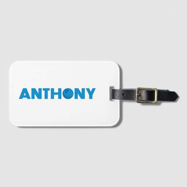 Anthony bowling luggage tag (Front Horizontal)