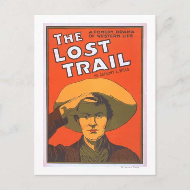 Anthony E. Wills "The Lost Trail" Wester Theatre Postcard (Front)