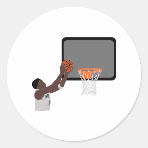  Anthony edwars puts the ball in the basket Classic Round Sticker