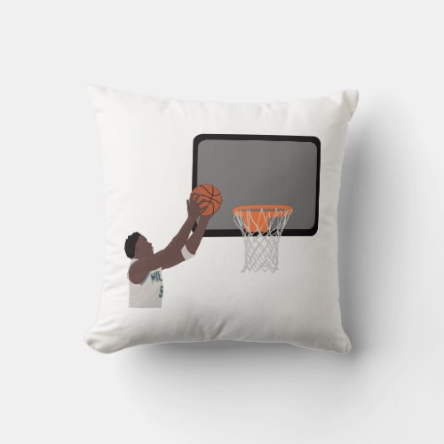  Anthony edwars puts the ball in the basket Throw Pillow