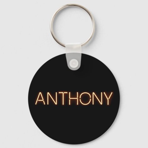 Anthony name in glowing neon lights keychain