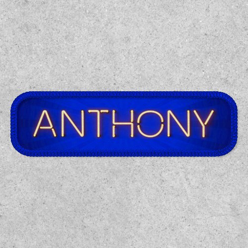 Anthony name in glowing neon lights patch