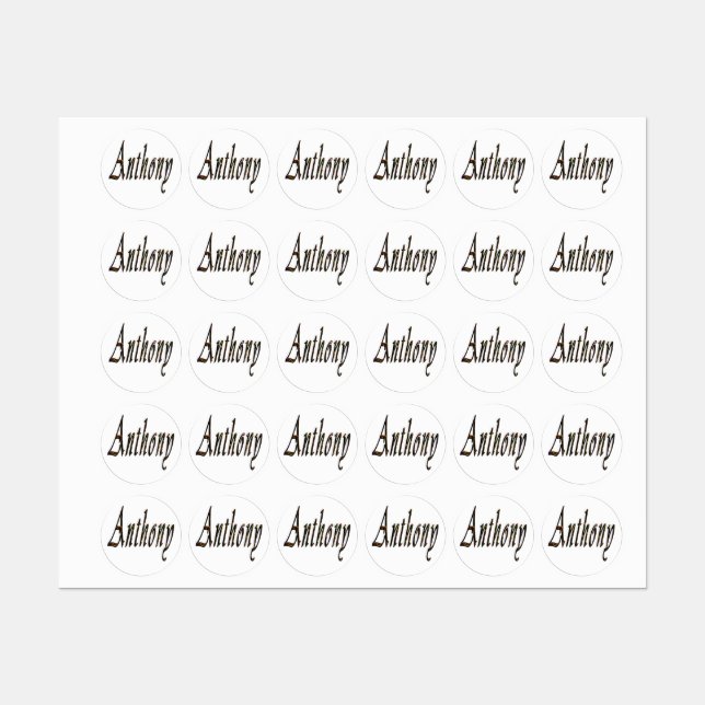 Anthony Name Logo, Labels (Sheet)