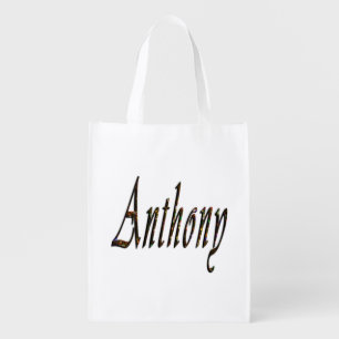 Anthony Name Logo, Reusable Grocery Bag