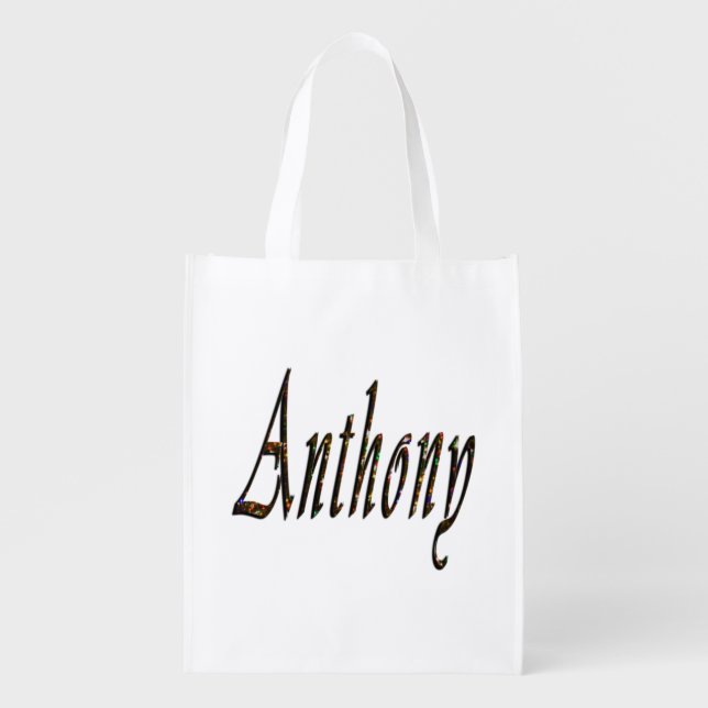 Anthony Name Logo, Reusable Grocery Bag (Front)