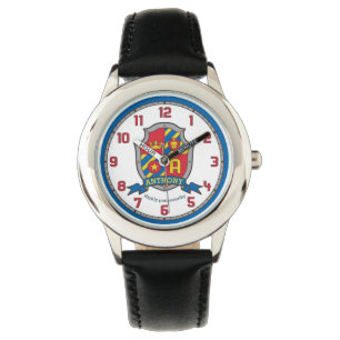 Anthony name meaning crest red blue yellow lion watch