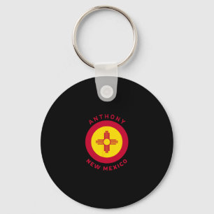 Anthony New Mexico Nm Flag Zia Vacation Souvenir Keychain