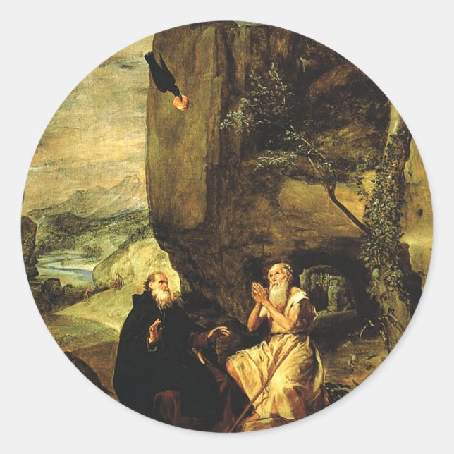 Anthony the Great and Paul of Thebes Classic Round Sticker (Front)