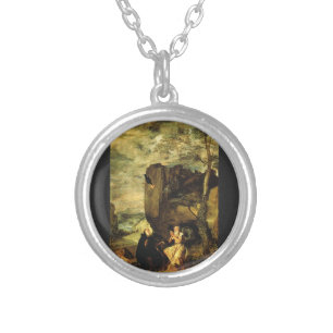 Anthony the Great and Paul of Thebes Silver Plated Necklace