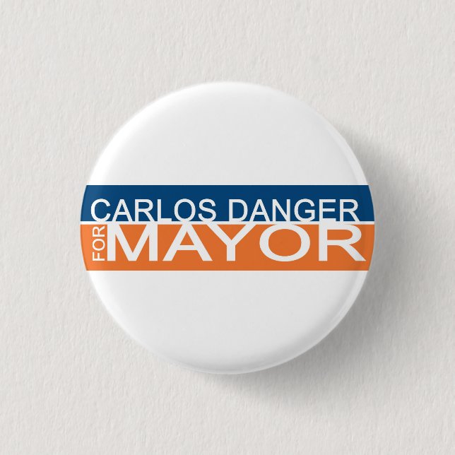 Anthony Weiner - Carlos Danger for Mayor Pinback Button (Front)
