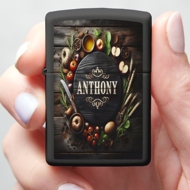 Anthony's Rustic Tabletop Zippo Lighter (In Hand)