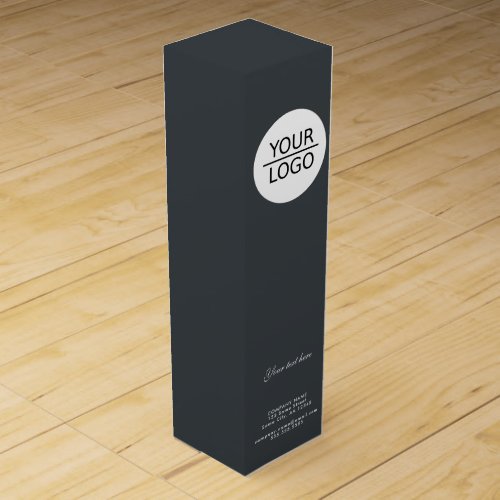 Anthracite Grey Add Logo Custom Text Promotion Wine Box