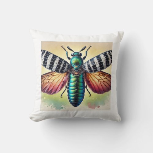 Anthracocentrus 270624IREF126 _ Watercolor Throw Pillow