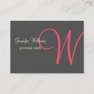 Anthrazite Minimalistic Monogram Business Card