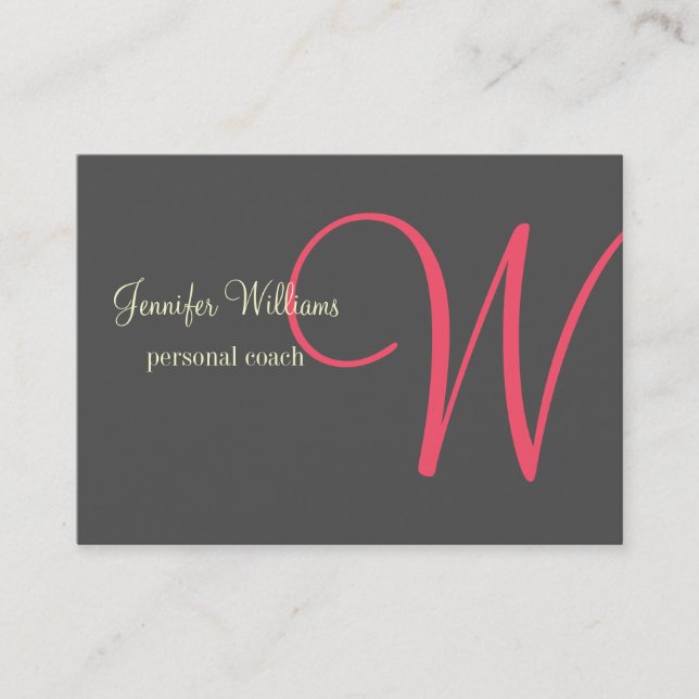 Anthrazite Minimalistic Monogram Business Card (Front)