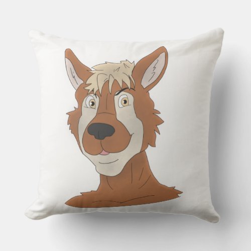 Anthro animal face outdoor pillow