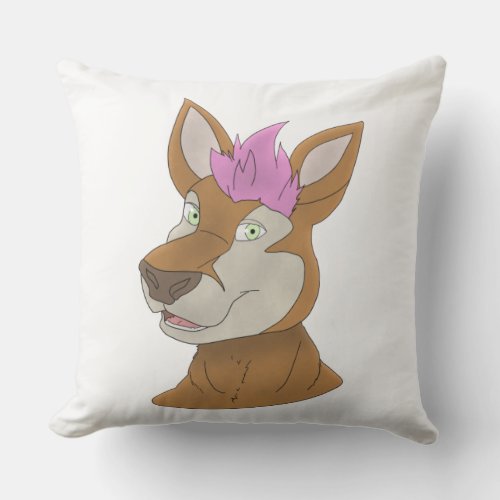 Anthro deer face outdoor pillow