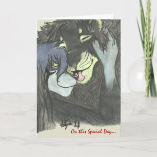 Anthro Lion Valentine Card