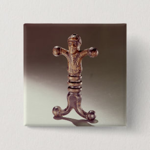 Anthropoid sword hilt pinback button