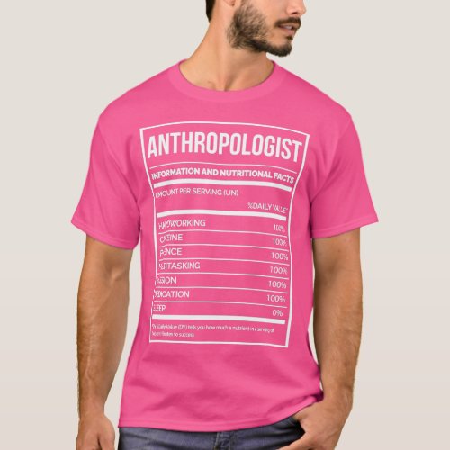 Anthropologist Funny Anthropology Nutrition Label  T_Shirt
