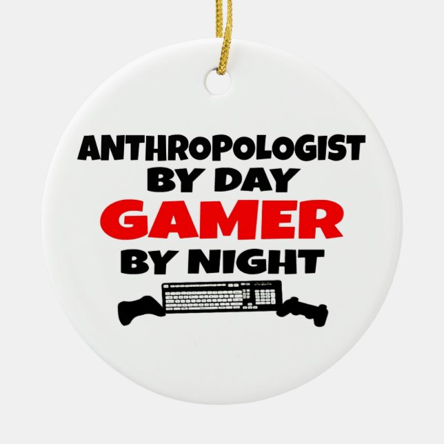 Anthropologist Gamer Ceramic Ornament (Front)